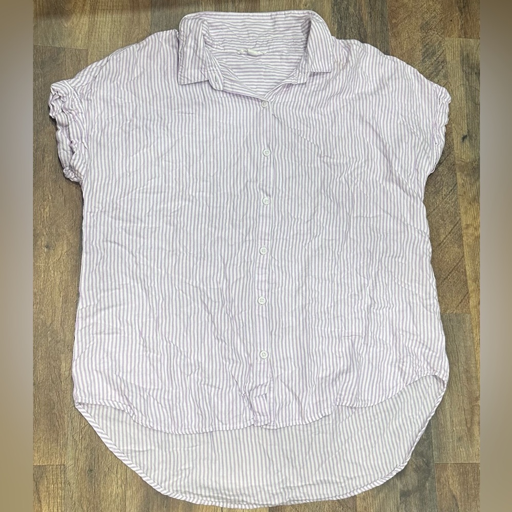 Beachlunchlounge Purple Short Sleeve Button up Shirt